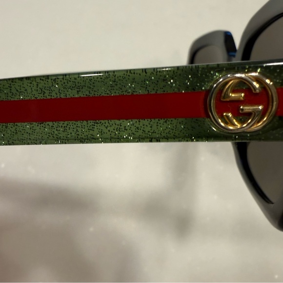Gucci Sunglasses GG0036SN Brown Lenses Green Red Interlocking G’s Frames NWOT - Picture 11 of 12